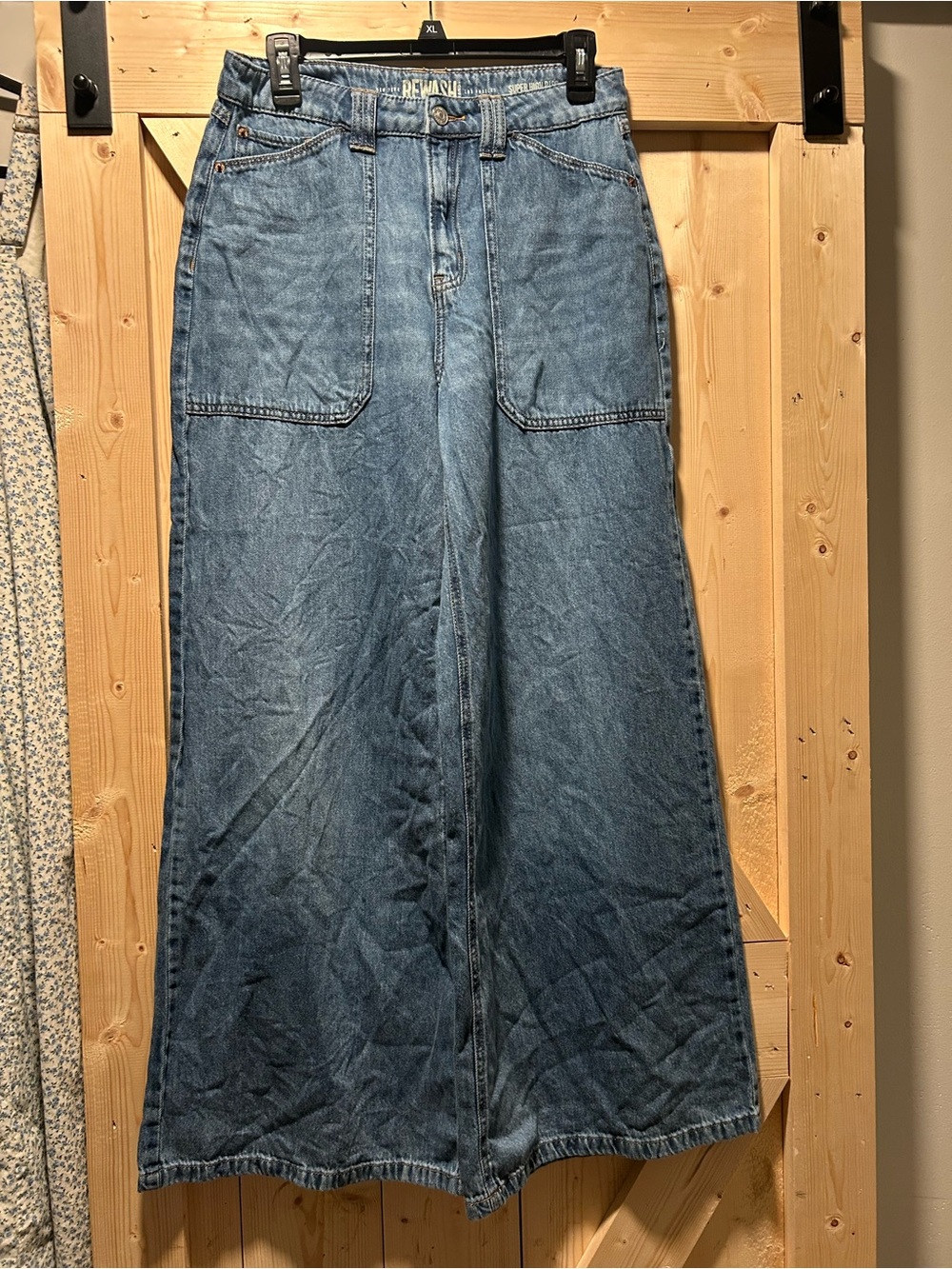 Rewash Medium Blue Wide-Leg Women's Jeans - Picture 2 of 4